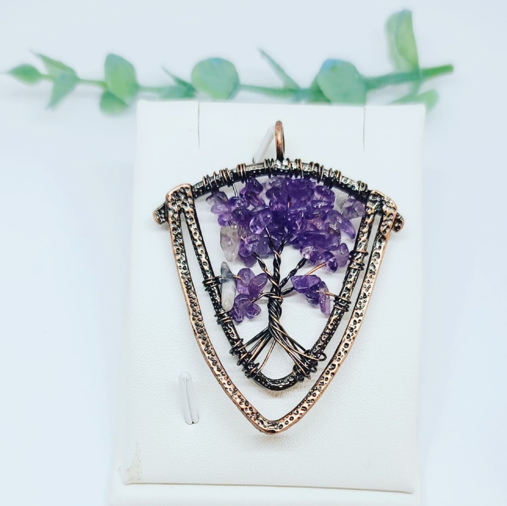 Amethyst Tree of Life copper pendant 🤩